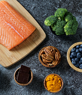 Table with healthy foods