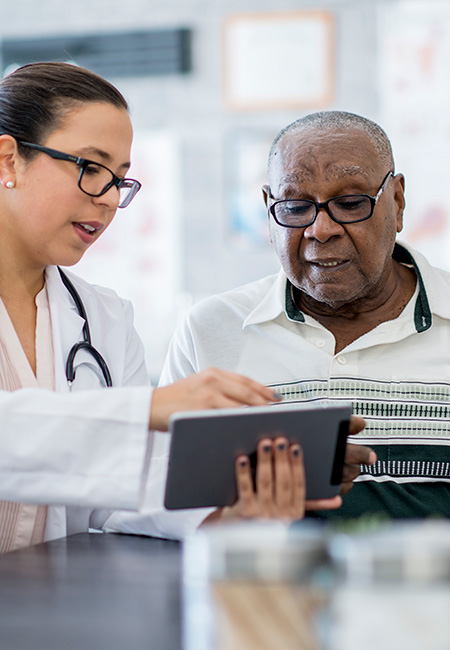 Doctor talking to patient