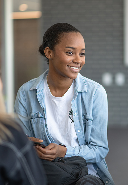 Woman at a group therapy session