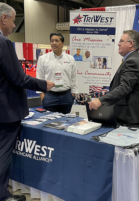 Mr. Bob Wallace, with staff at TriWest’s booth space at the 2022 VFW National Convention in Kansas City.