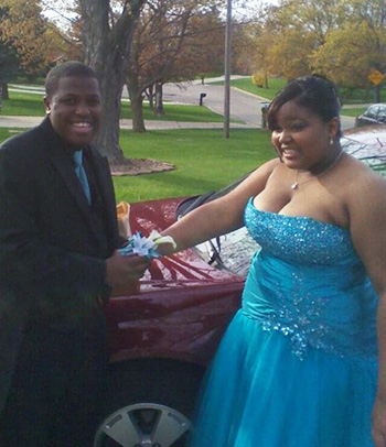 Lakia Brown at prom with future husband Dejuan