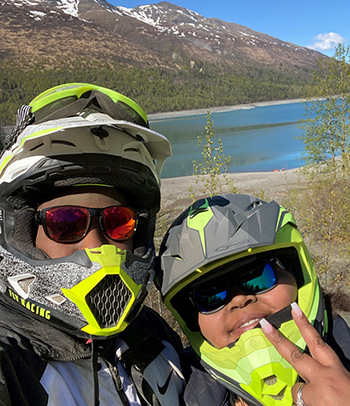 Lakia Brown on bike trip with husband Dejuan