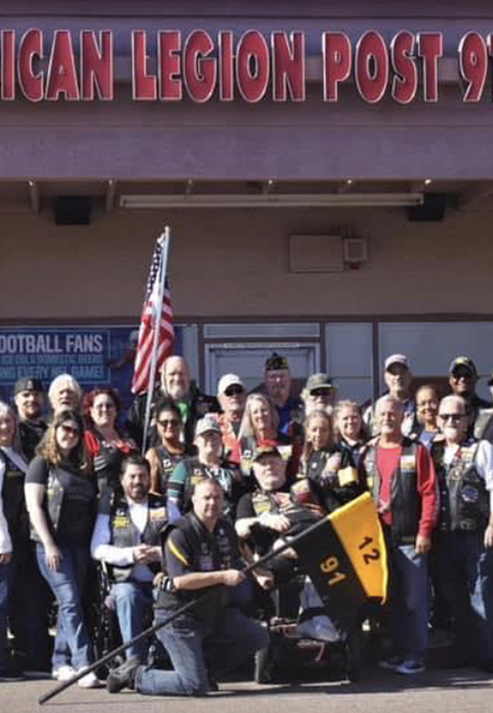 Bradford's riders’ group at the American Legion Riders Post 91 in Chandler Arizona