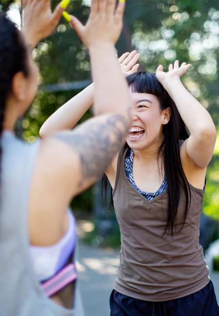 Woman celebrating victory