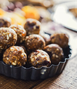 Healthy energy balls made of dried fruits and nuts