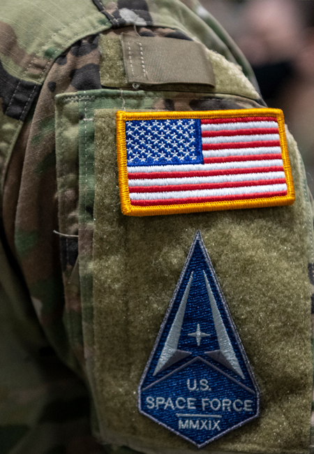 Close up of Space Force uniform