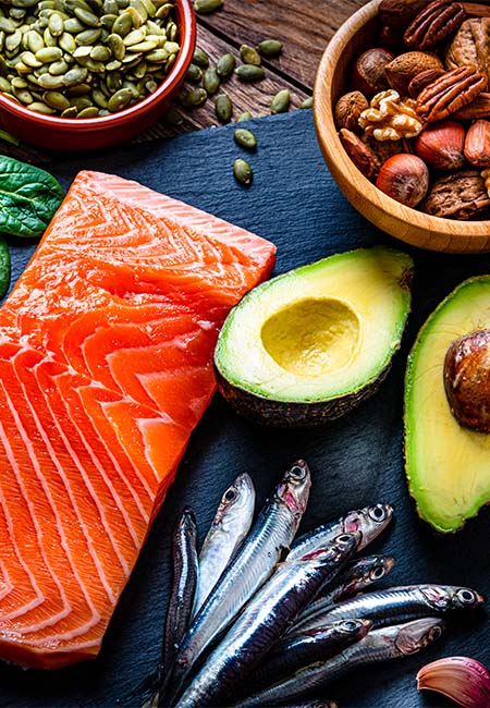 Food with high content of omega-3 fats