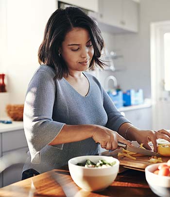 Woman preparing her favorite healthy dish