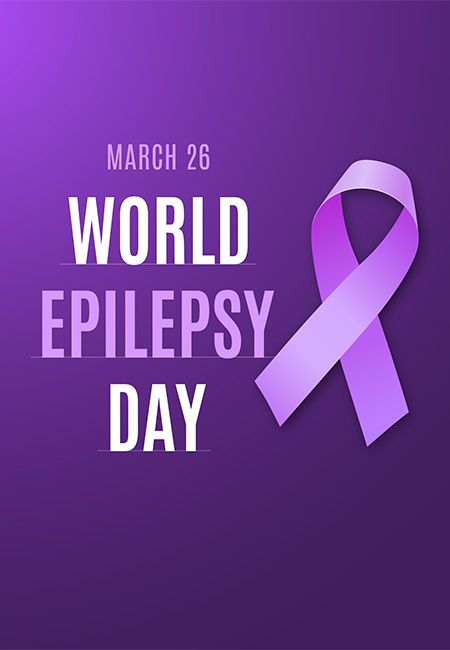 World Epilepsy Day purple ribbon.