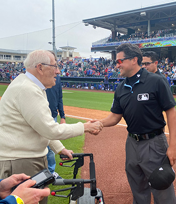 Sam with Umpire.