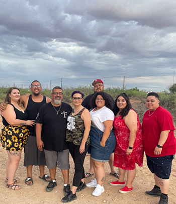 Rene with wife, kids and their spouses.