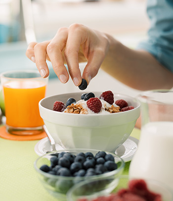 Healthy breakfast at home.