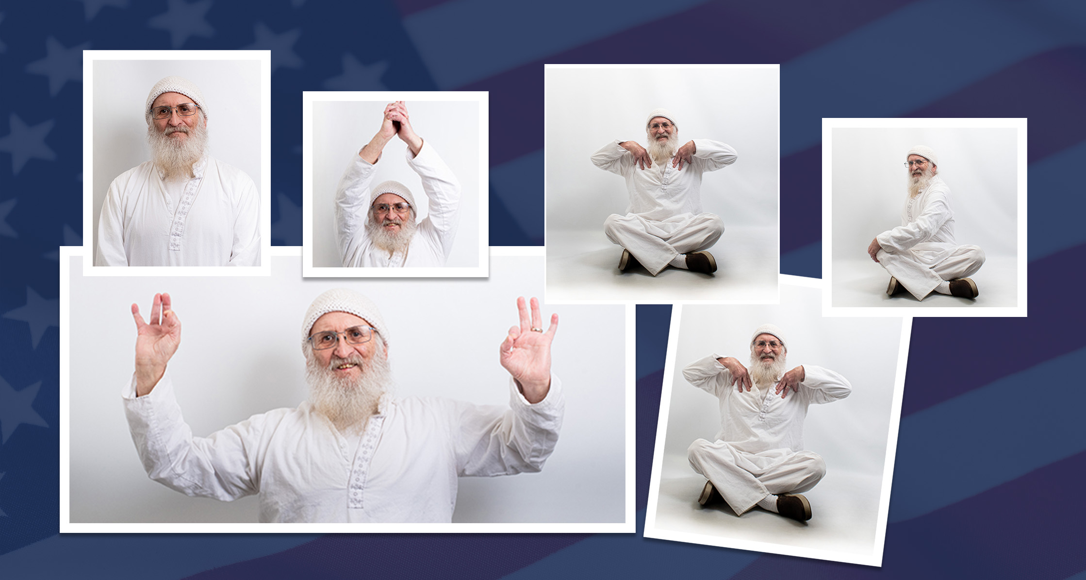 Collage of Tod Sherman, Yoga Instructor.