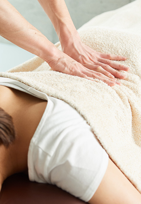Woman receiving a massage.