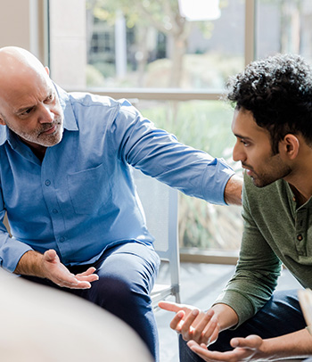 Young man meeting with a therapist