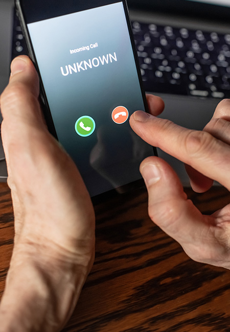 Senior Veteran refuses to answer a call from an unknown number.