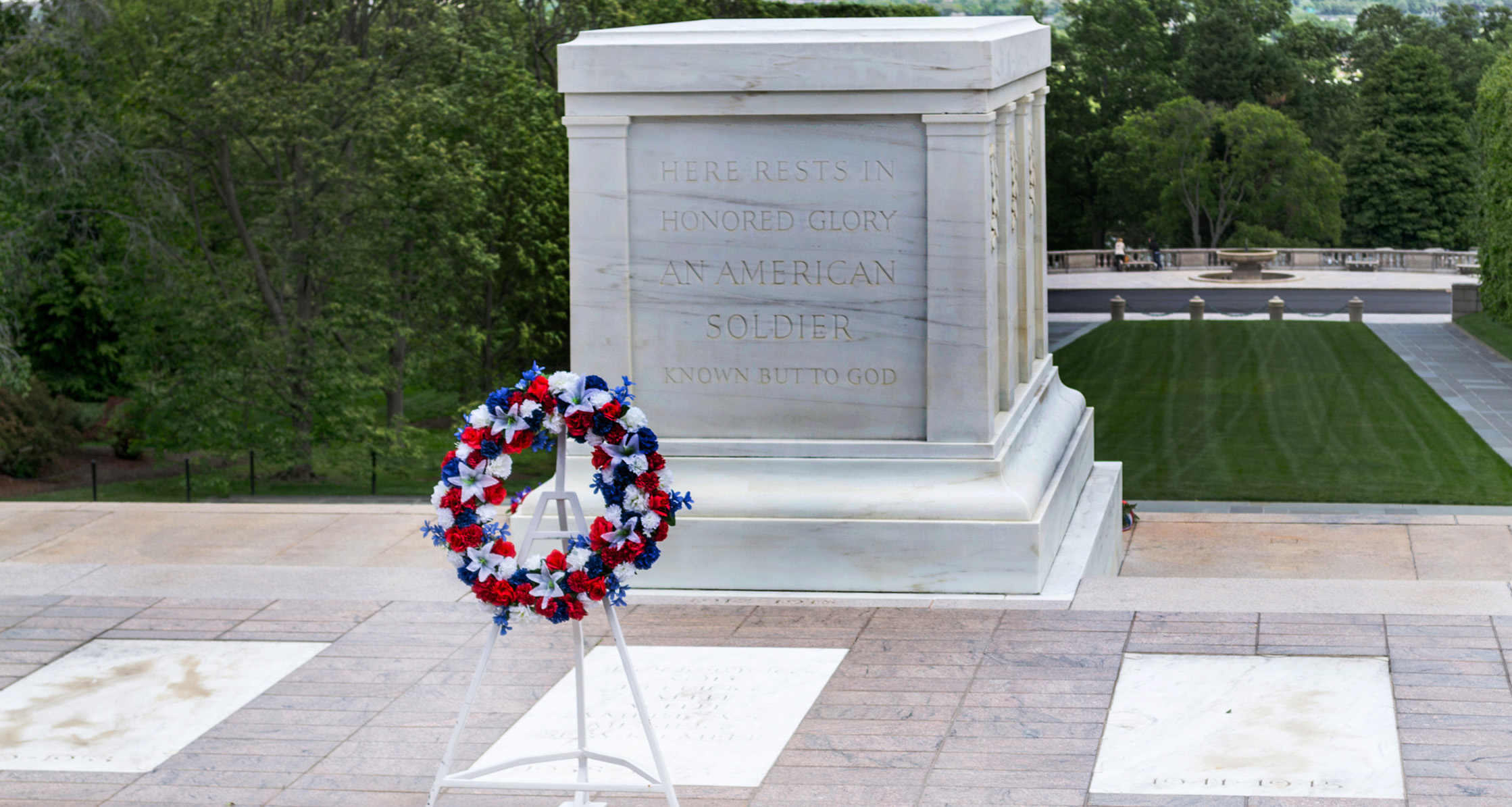 Tomb of the Unknown Soldier in Arlington National Cemetery.