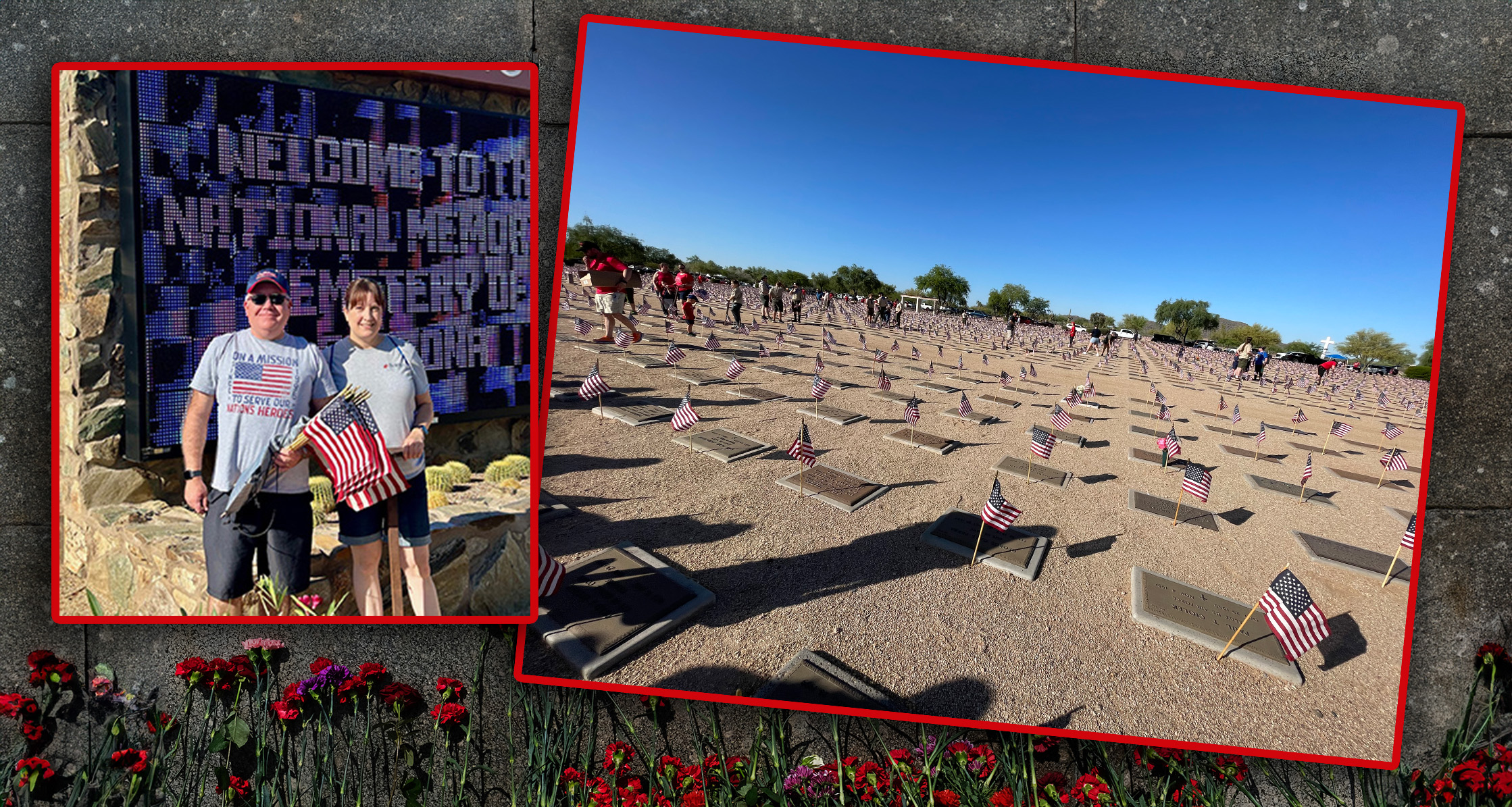 TriWest employees in Phoenix joined the community, placing flags at the VA National Memorial Cemetery of Arizona.