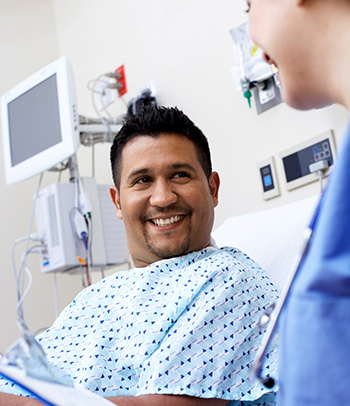 A person in the hospital for a pulse generator procedure.
