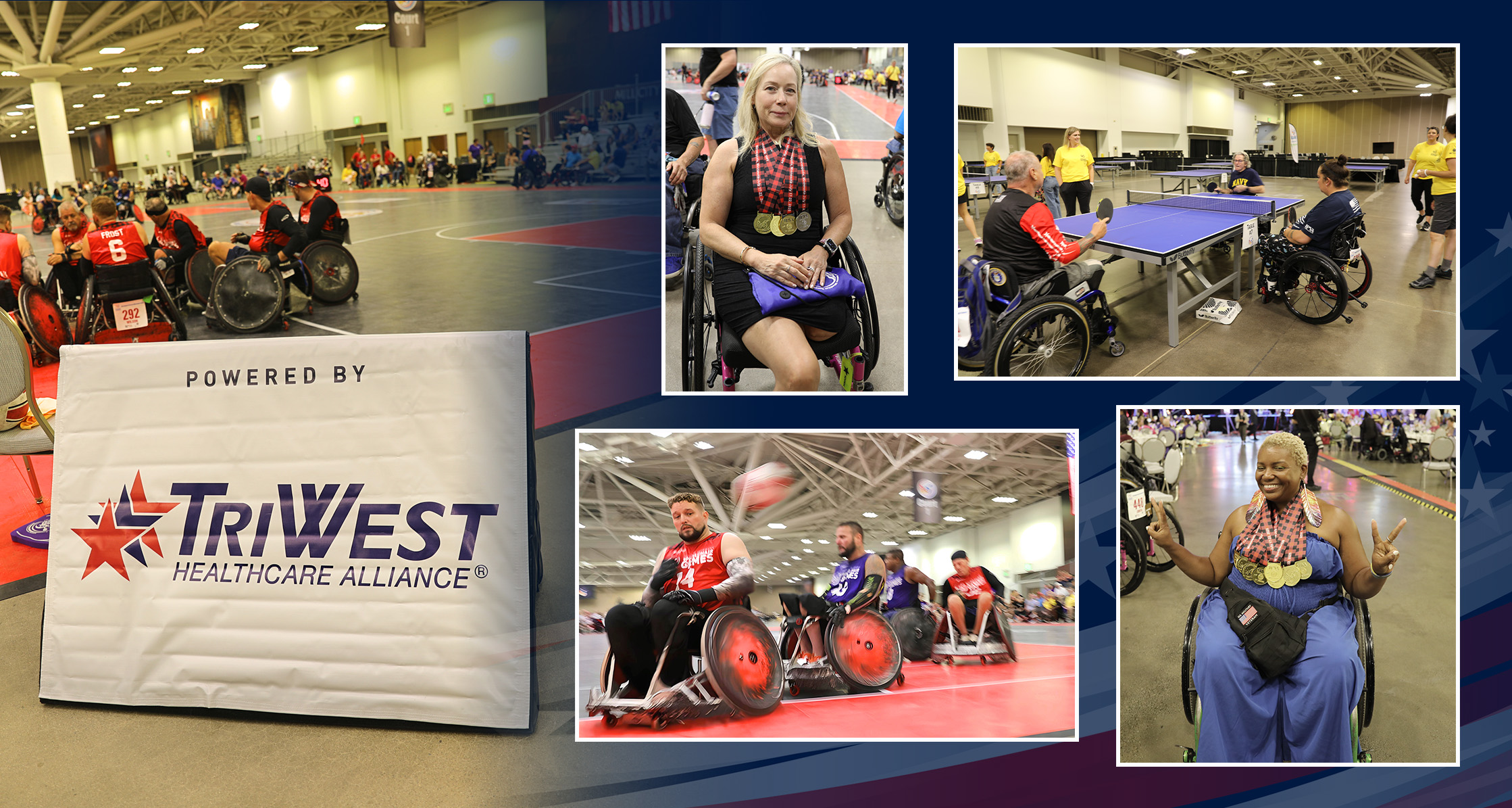 TriWest sponsors Premier Wheelchair Competition collage.