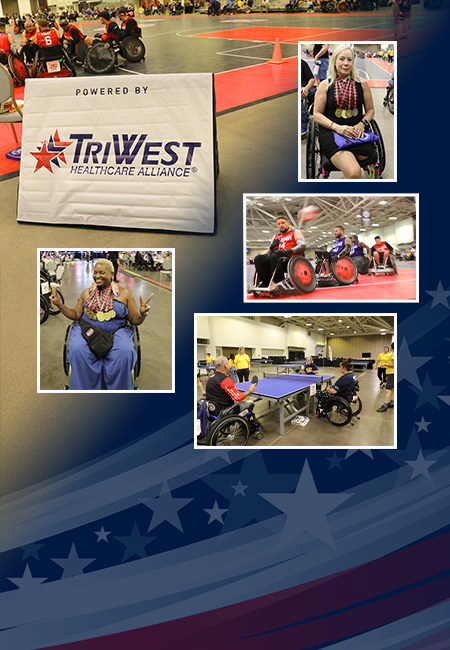 TriWest sponsors Premier Wheelchair Competition collage.