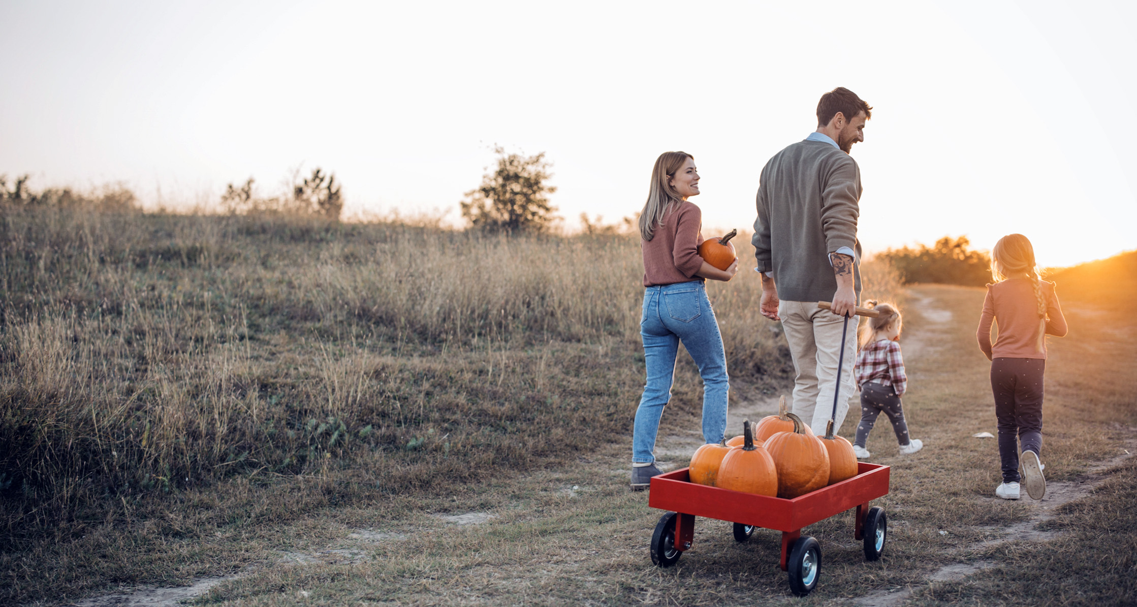 Family at pumpkin patch.