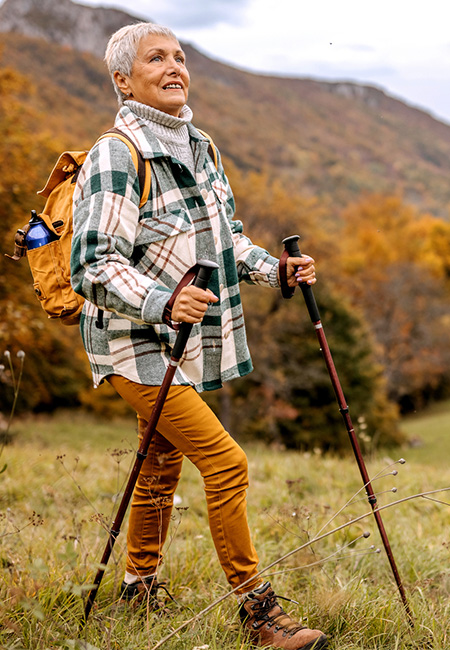 Person enjoying autumn nature.
