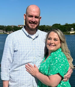 Adrienne Farrow with husband.