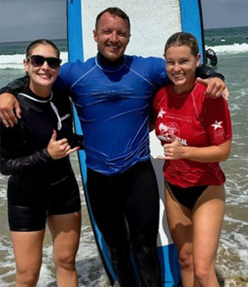 Tanner Courtney, U.S. Navy Veteran, at the 2025 NVSSC Surfing competition.