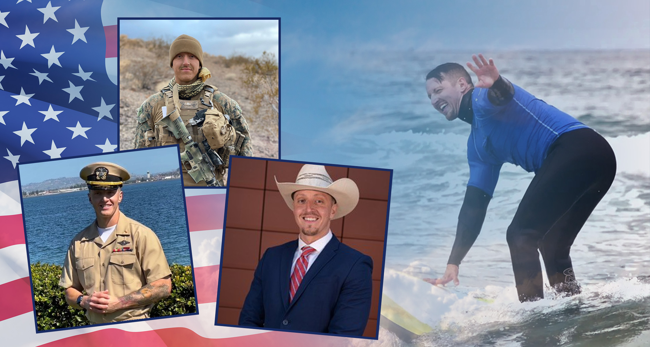 Tanner Courtney, U.S. Navy Veteran collage