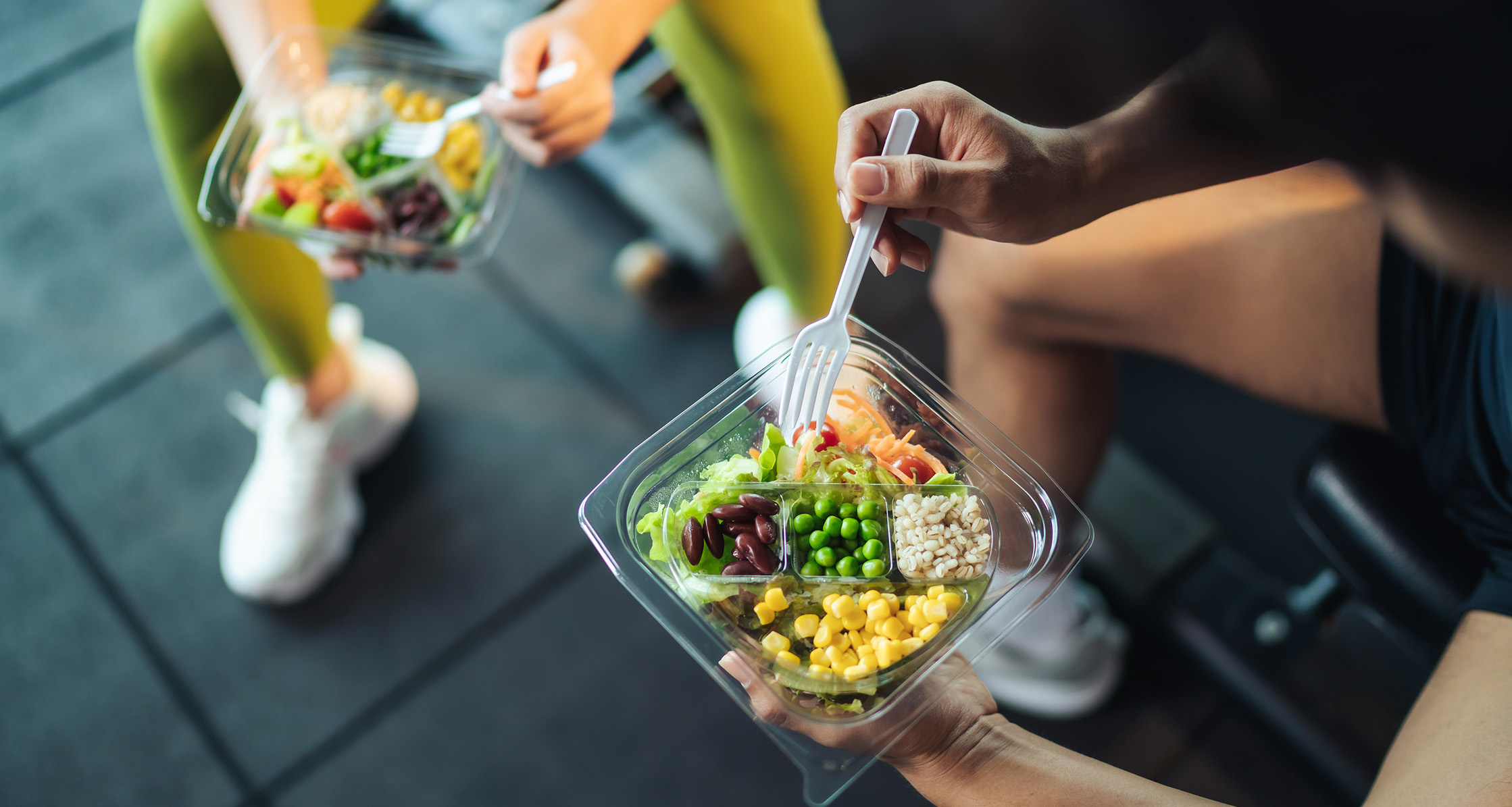 Man eating healthy food