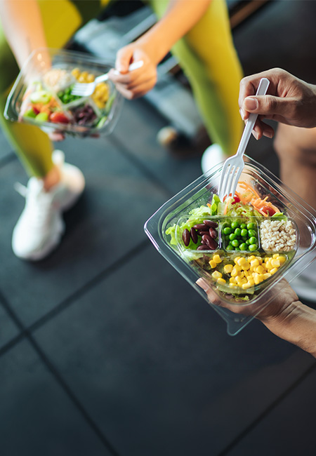 Man eating healthy food