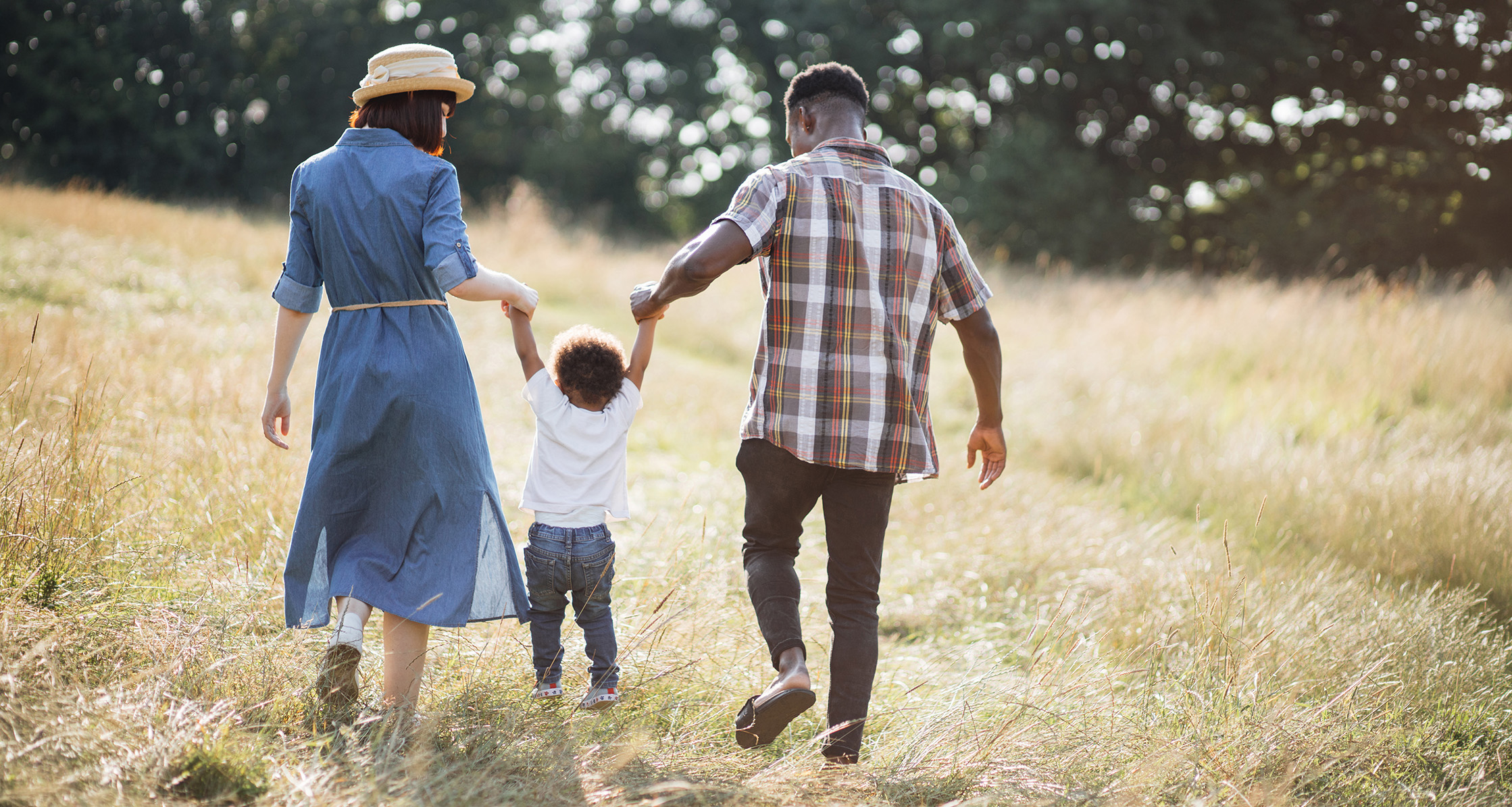 Family enjoying time outside together.
