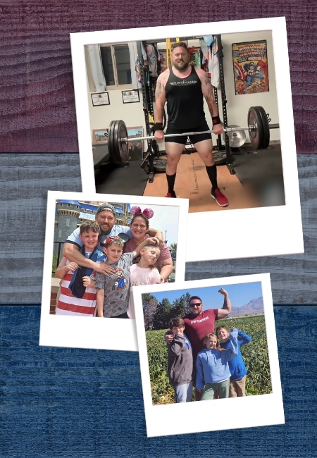 U.S. Army Veteran and TriWest Healthcare Alliance (TriWest) employee, Daniel Blevin, picture collage with family.