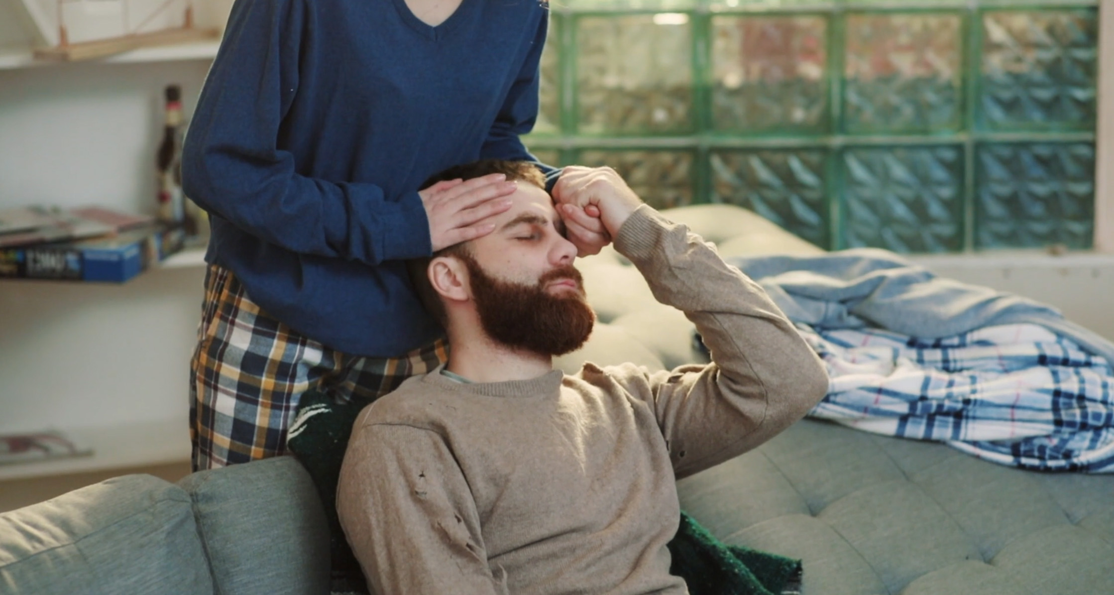 person using a comfort couch