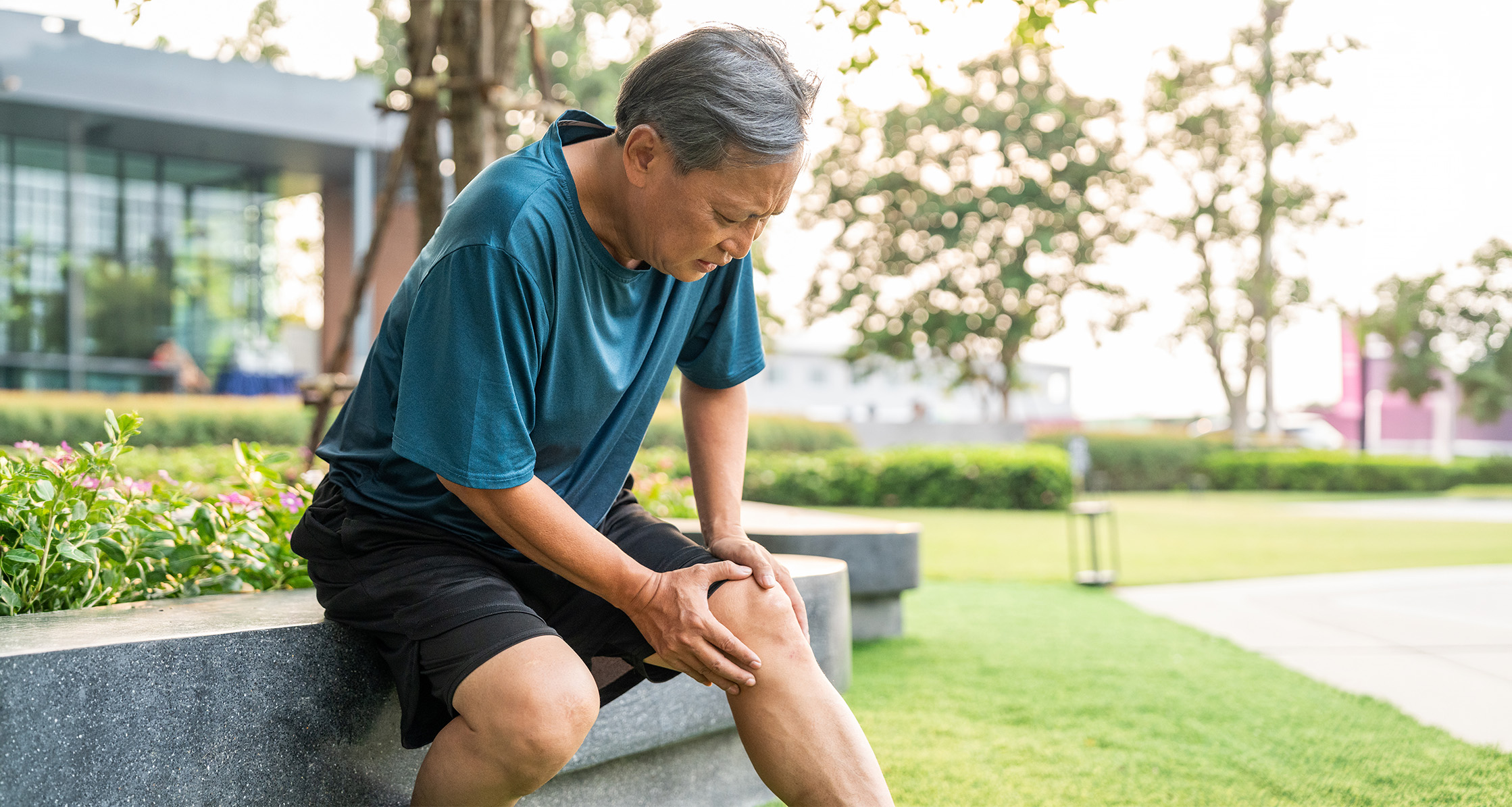 A person with knee pain.